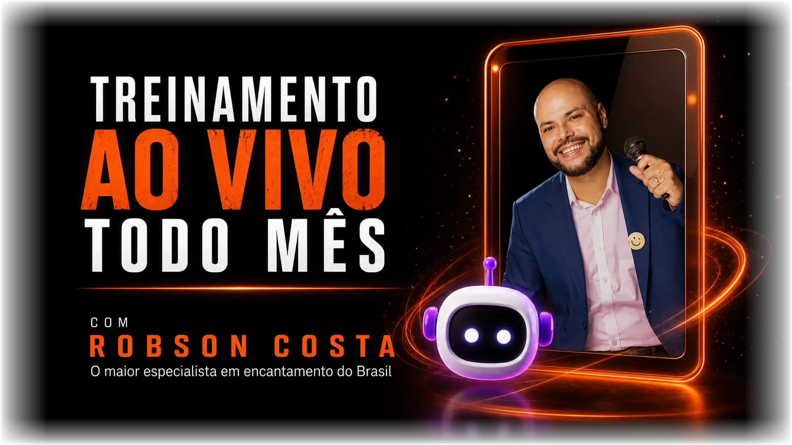 Treinamento mensal ao vivo do WOWChat conduzido por Robson Costa.